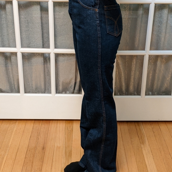 Vintage Tour de France Rigid High waisted Jeans Dark Wash size 24? NWOT - Picture 8 of 13